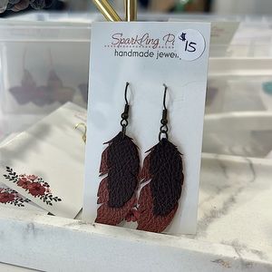 Handmade light weight feather earrings